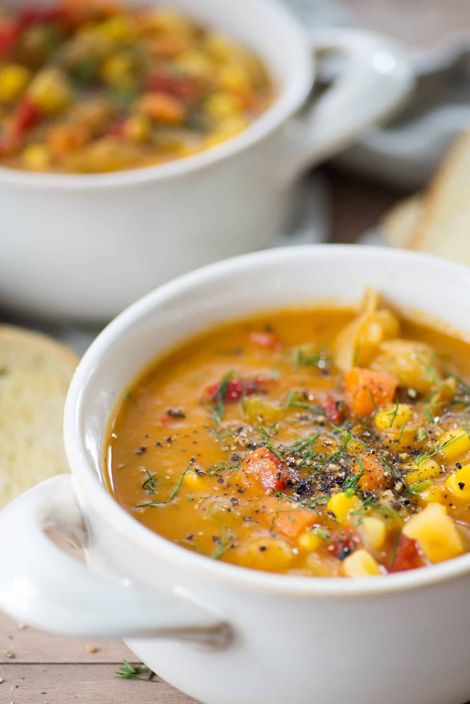 Vegan Potato Chowder Close Up Photo