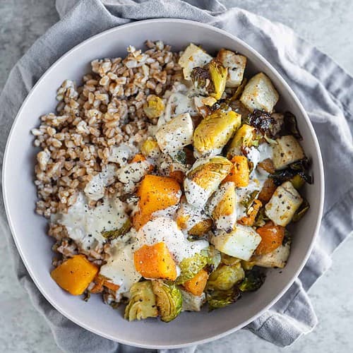 Winter Buddha Bowl with Maple Tahini Dressing 9 Vegan Winter Buddha Bowl