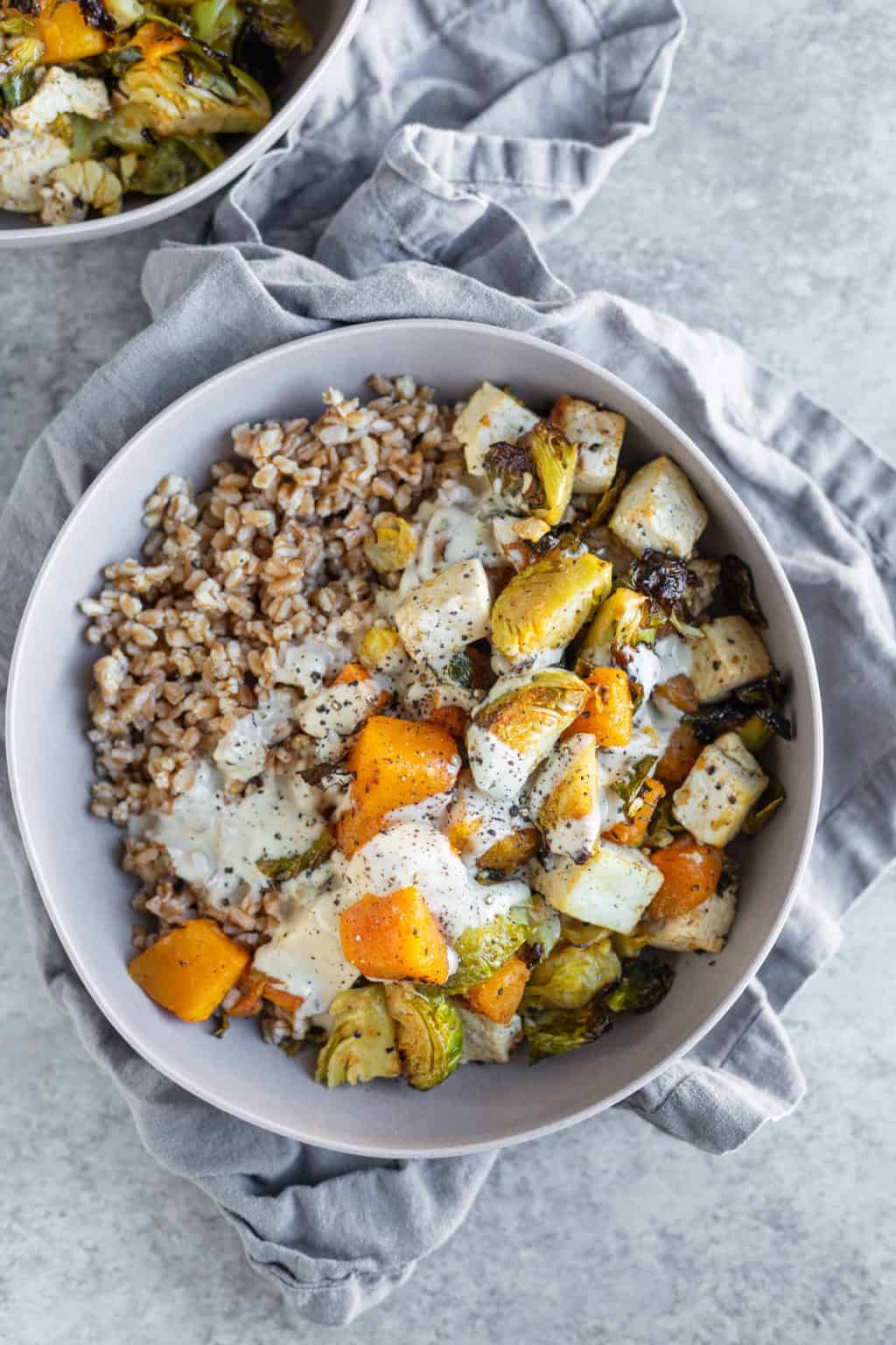 Winter Buddha Bowl with Maple Tahini Dressing Delish Knowledge