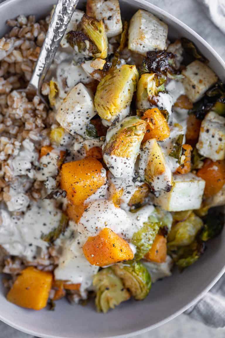 Winter Buddha Bowl with Maple Tahini Dressing Delish Knowledge