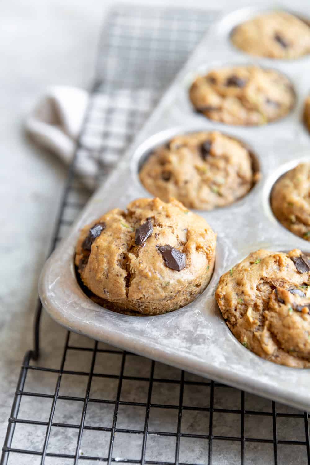 Healthy Vegan Zucchini Chocolate Muffins - Delish Knowledge