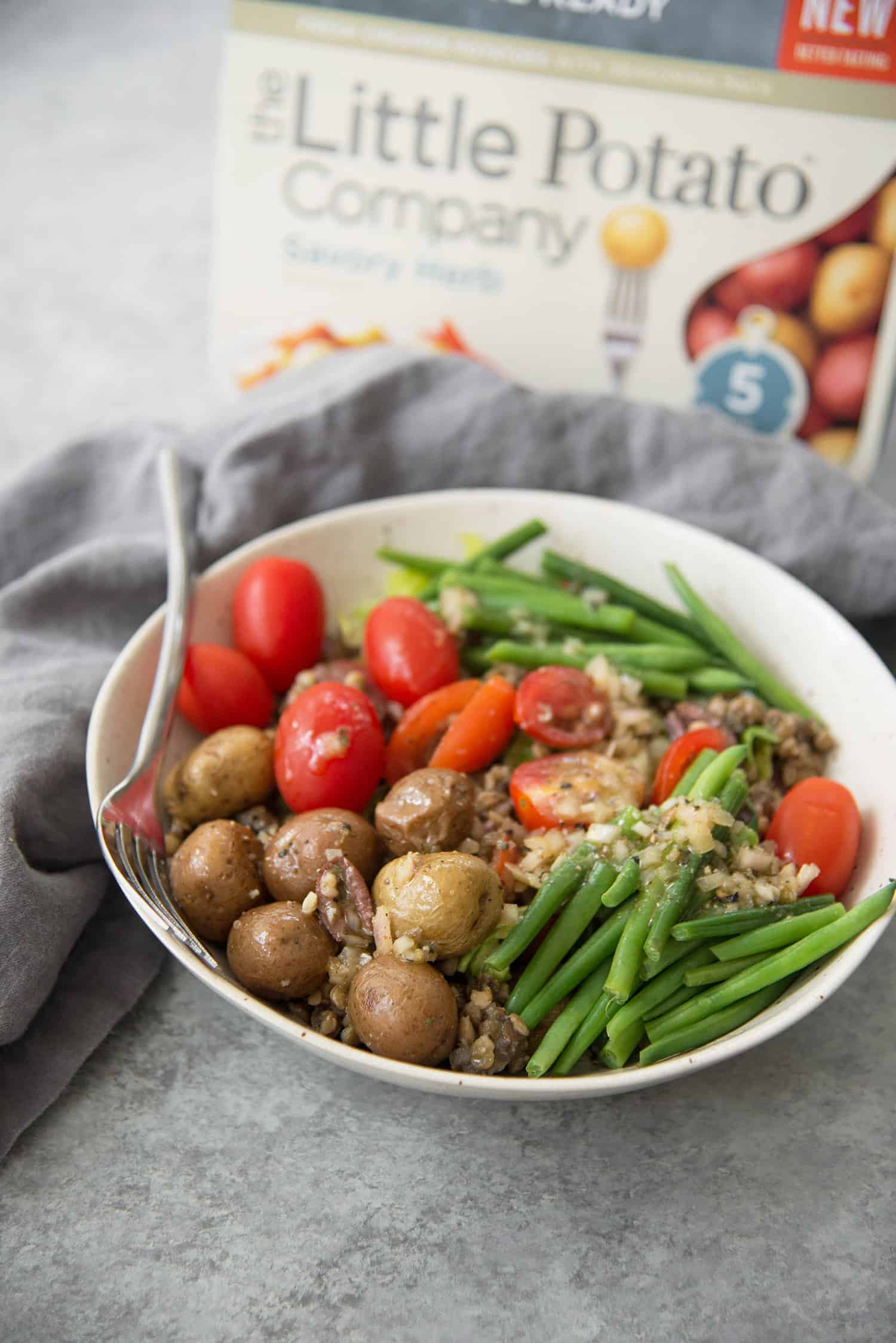 Lentil Nicoise Salad 7 Side Shot Of The Salad Showing The Fresh Tomatoes And Green Beans Off