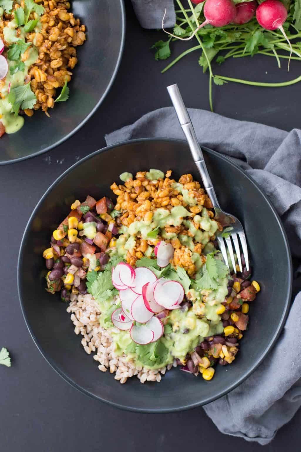 Vegan Tempeh Taco Bowl Delish Knowledge