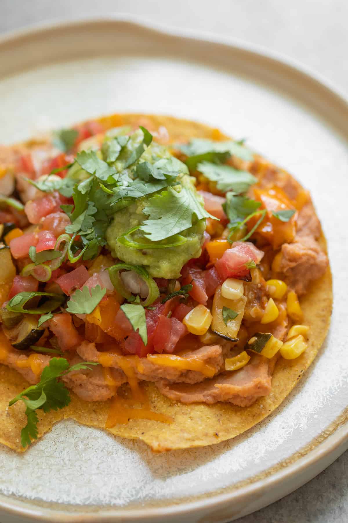 Tostada With Guacamole And Vegetables