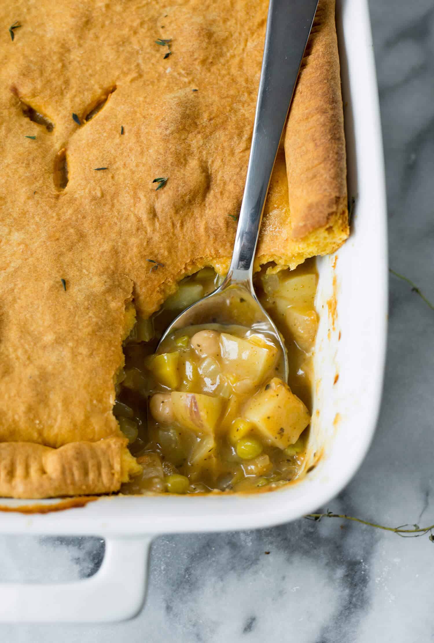 Vegan Pot Pie with Sweet Potato Crust. A cozy, must-make this winter. | www.delishknowledge.com