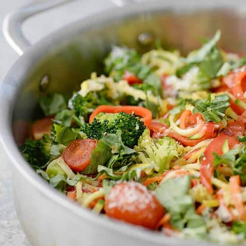 Zucchini Noodle Pasta Primavera 7 Skillet Of Zucchini Noodles With Primavera
