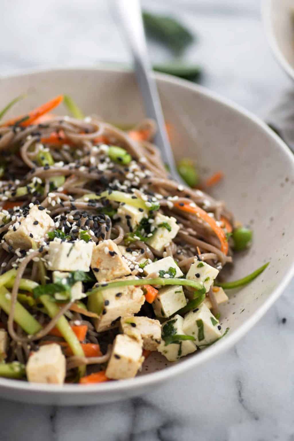 Veggie Soba Noodles with Marinated Tofu Delish Knowledge