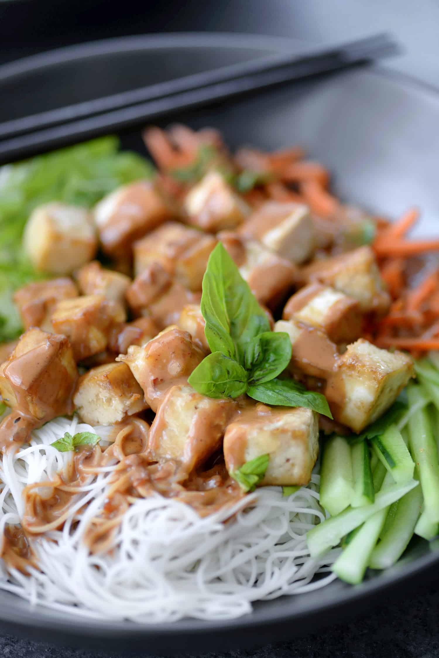Vietnamese Spring Roll Salad with Crispy Tofu 4 Vietnamese Spring Roll Salad! Just Like Spring Rolls With A Fraction Of The Work. If You Love Vermicelli Bowls At Vietnamese Restaurants, You'Ve Gotta Try This Gluten-Free And Vegan Version. | Www.delishknowledge.com