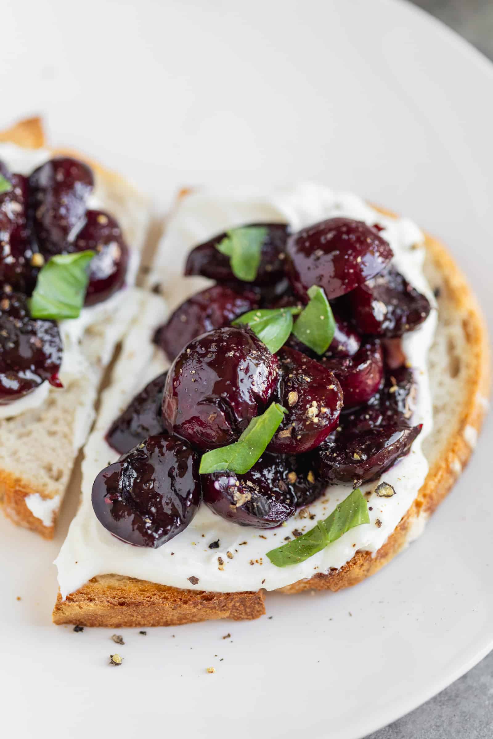 Sweet Ricotta Whipped Ricotta with Roasted Sweet Cherries - Delish Knowledge