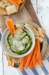 White Bean Hummus With Basil Oil Drizzle! This Low-Fat Hummus Is Bursting With Fresh Flavor, Perfect As A Dip Or Spread On Sandwiches. Vegan And Glutenfree | Www.delishknowledge.com