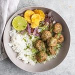 Vegan Bean Meatballs with Mojo Sauce