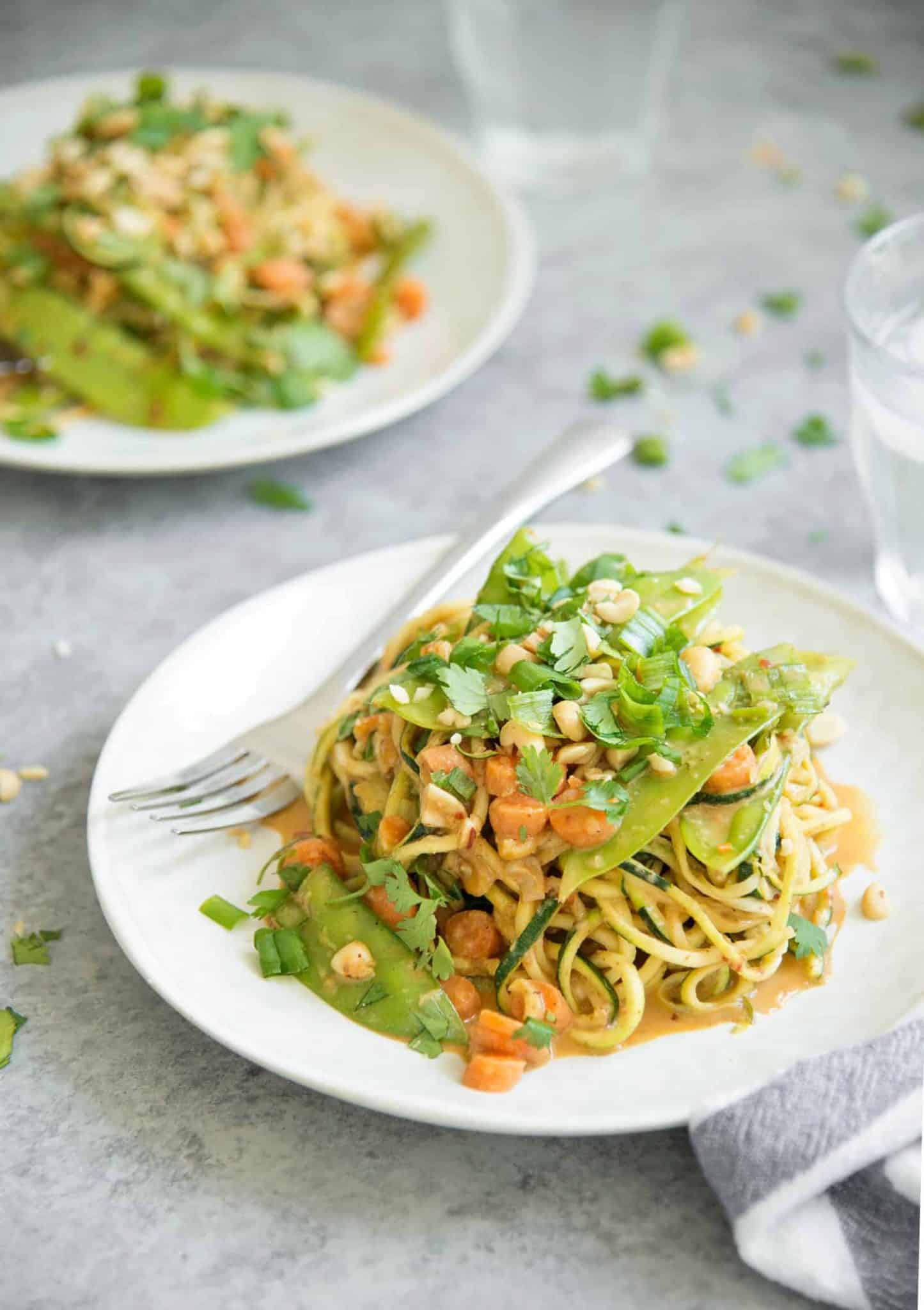 Zoodle Stir Fry with Spicy Peanut Sauce Delish Knowledge