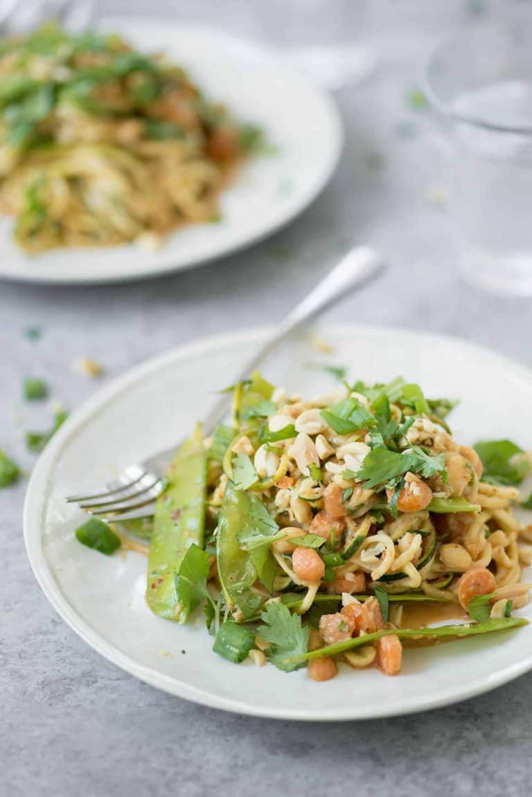Zoodle Stir Fry with Spicy Peanut Sauce Delish Knowledge