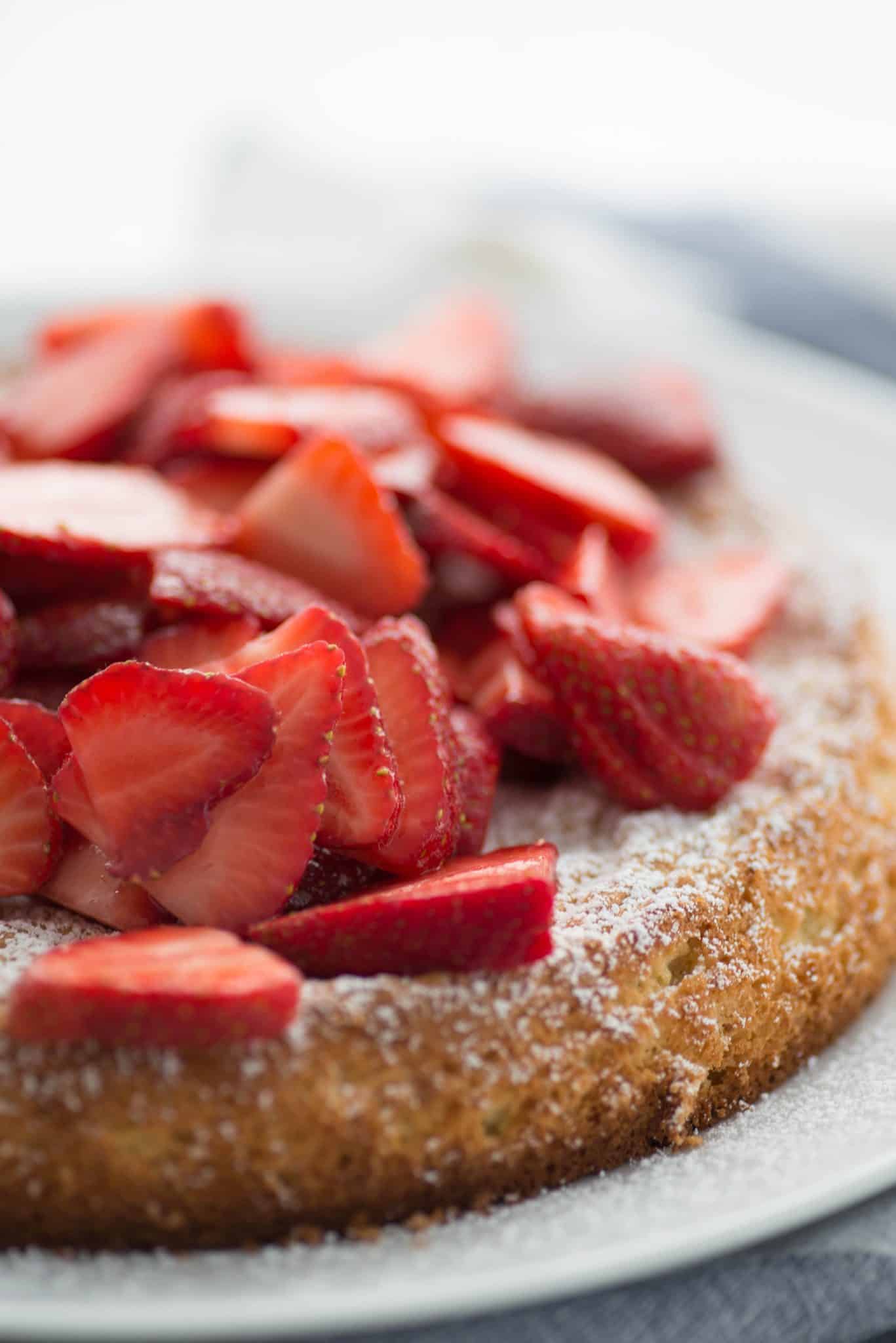Almond Cake with Strawberries 4 Almond Strawberry Cake. The Perfect Brunch Cake, Lightly Sweetened Almond Cake Topped With Orange-Scented Berries. | Delishknowledge.com