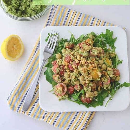 Arugula Salad With Couscous And Chickpeas (Vegan &Amp; Gluten Free)