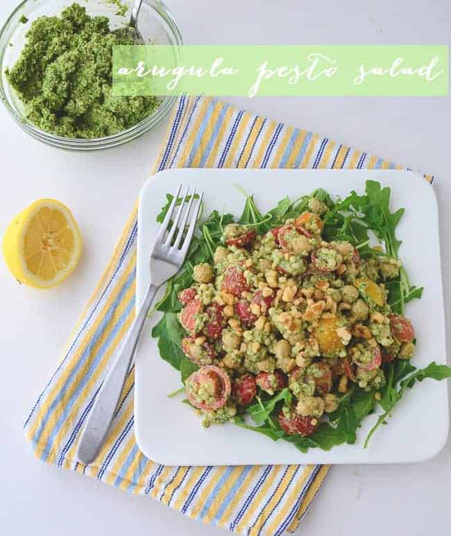 Arugula Salad With Couscous And Chickpeas (Vegan &Amp; Gluten Free)