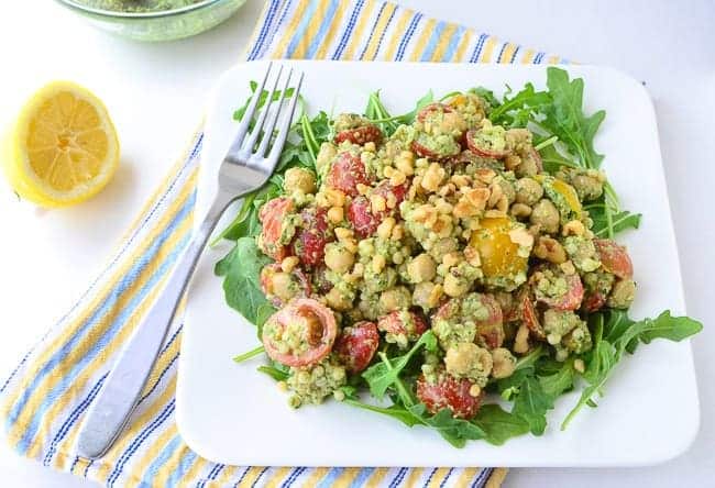 Arugula Salad With Couscous And Chickpeas (Vegan &Amp; Gluten Free)