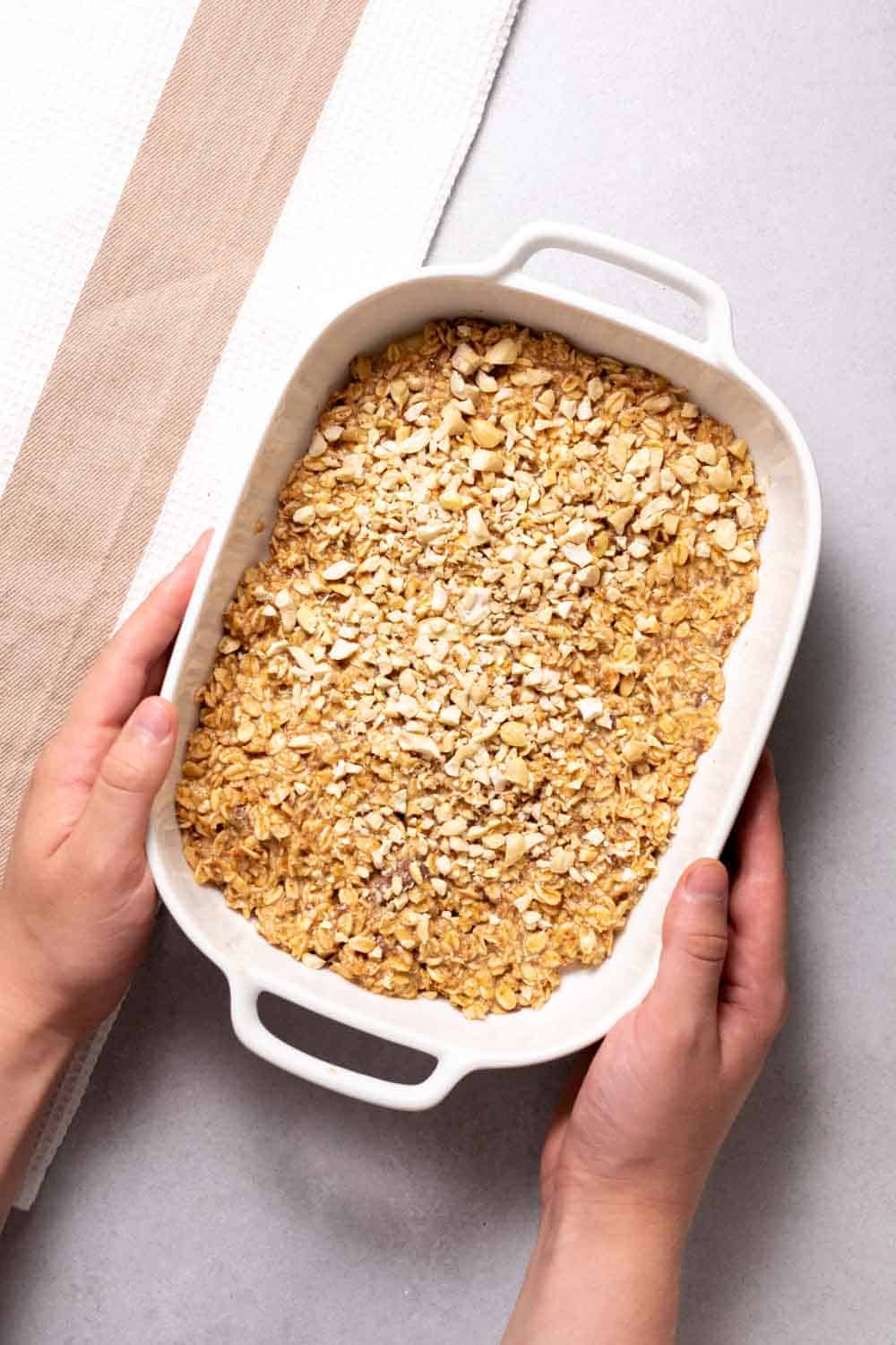 Assembled Oatmeal Ready To Go In The Oven