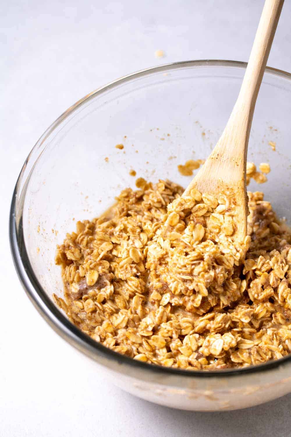 Oatmeal Mixture In A Bowl Being Mixed