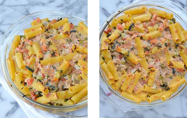 baked rigatoni with broccoli and kale
