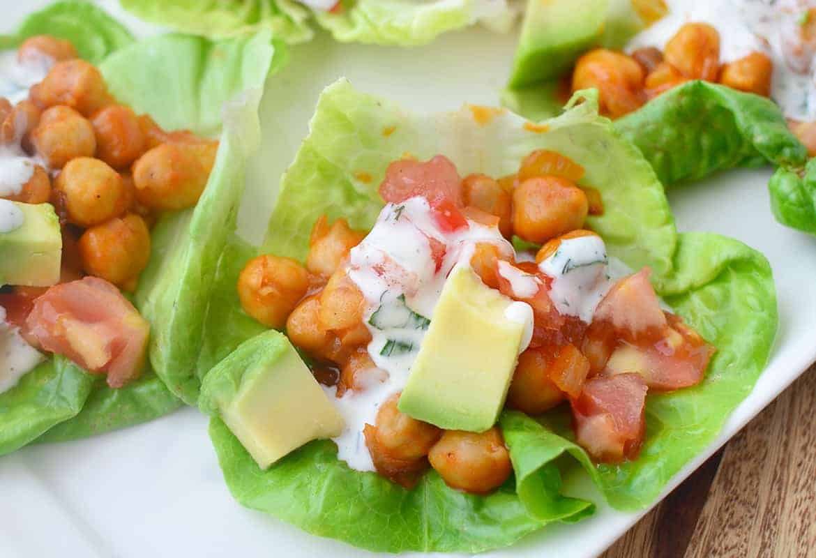 Buffalo Chickpea Lettuce Wraps + Video Delish Knowledge