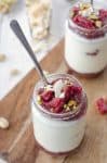 Blood Orange Chia Pudding Parfaits! Make ahead breakfasts! Layers of blood orange chia jelly with vanilla yogurt. Make them before for an easy grab and go breakfast option! | www.delishknowledge.com