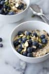 Blueberry Muesli! A healthy, vegan and gluten-free breakfast that's packed with fiber and nutrition. So simple to make! | www.delishknowledge.com