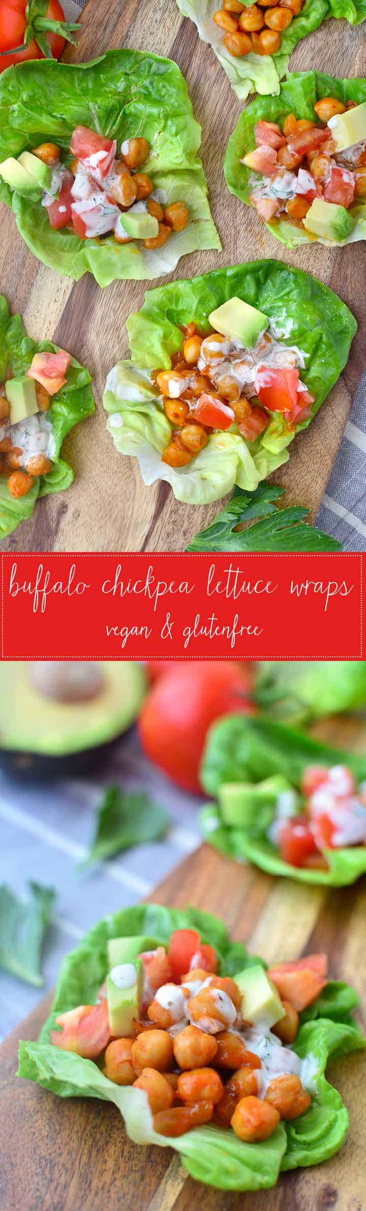 Buffalo Chickpea Lettuce Wraps! You Are Going To Love These Vegan And Gluten-Free Wraps, Ready In Less Than 20 Minutes! #Vegan #Glutenfree #Healthy | Www.delishknowledge.com