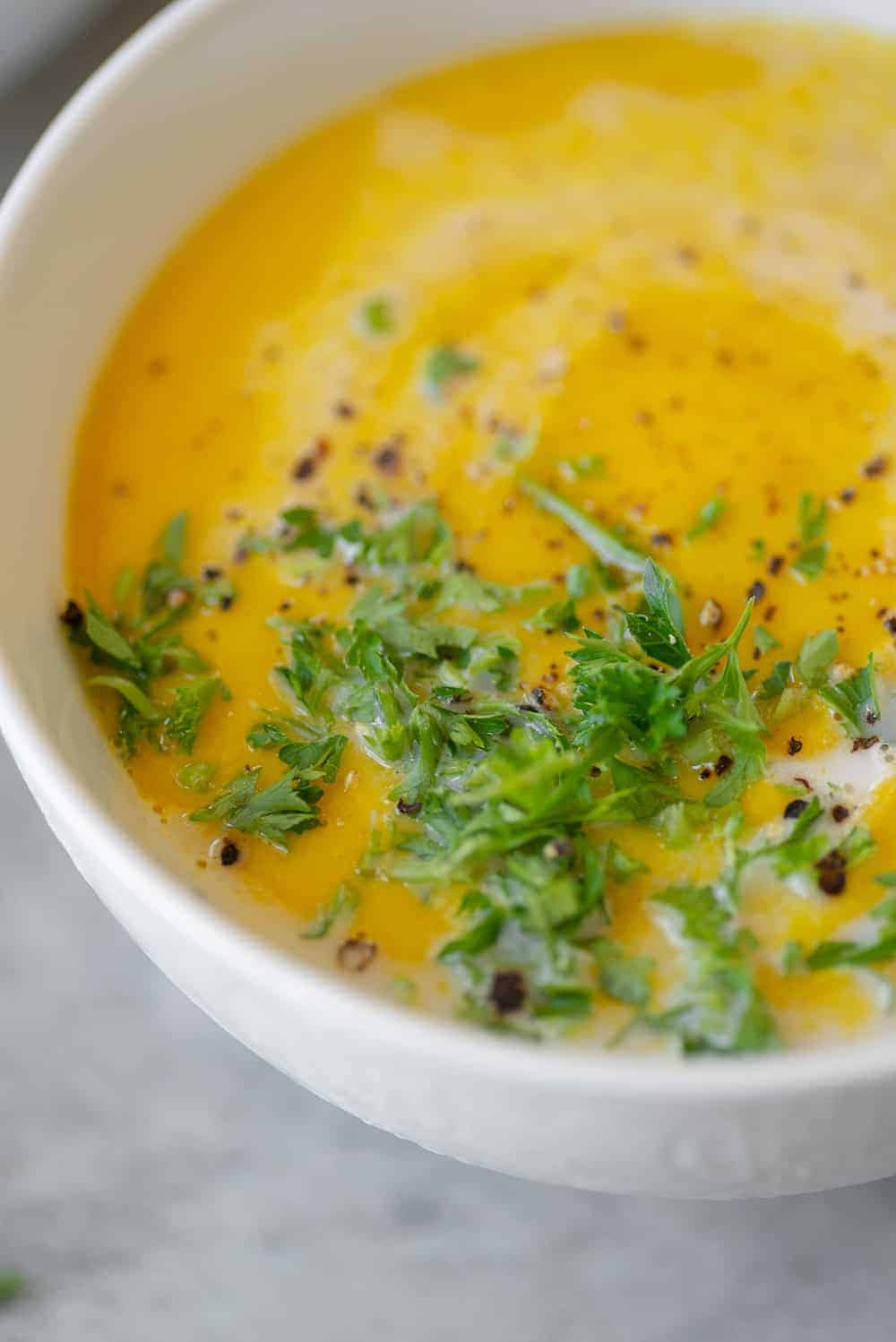 butternut squash slow cooker vegan soup recipe