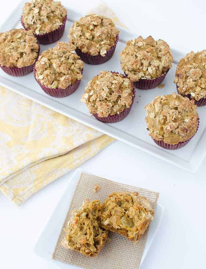 Vegan Carrot Cake Muffins! Healthy, low-fat muffins that taste like carrot cake.
