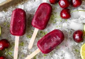 Sweet Cherry Lime Popsicles