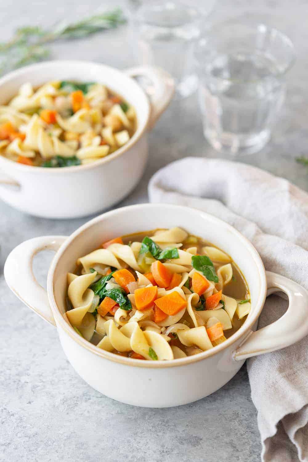 Weeknight Chickpea Noodle Soup - Delish Knowledge