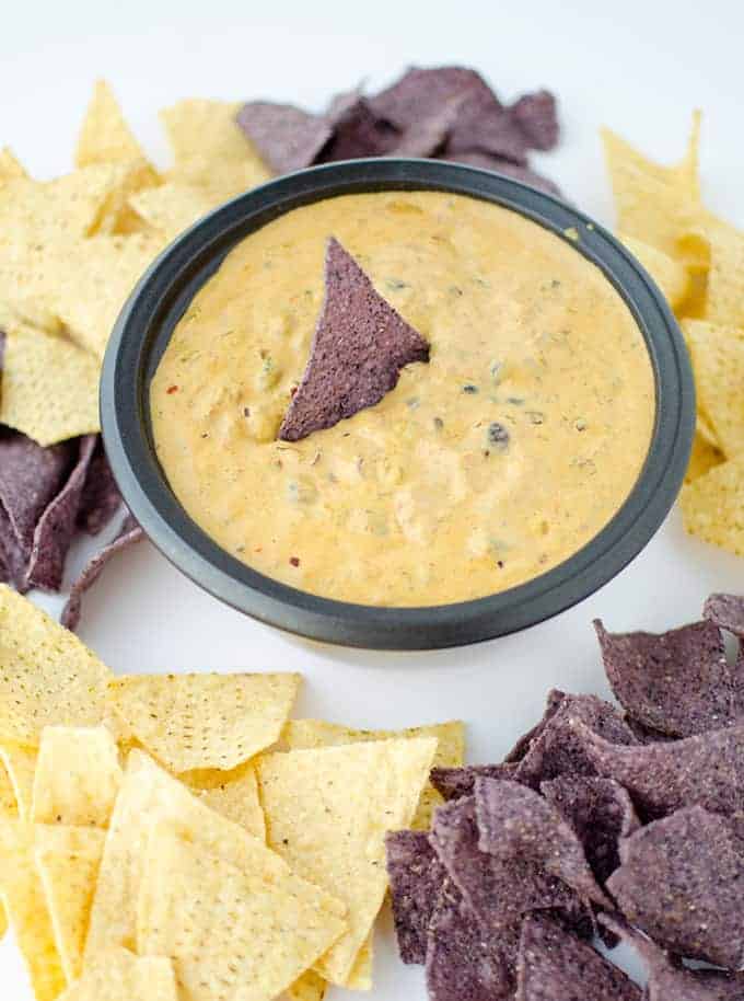OMG. The BEST chili cheese dip that just happens to be gluten-free and vegan! A must make for football games!
