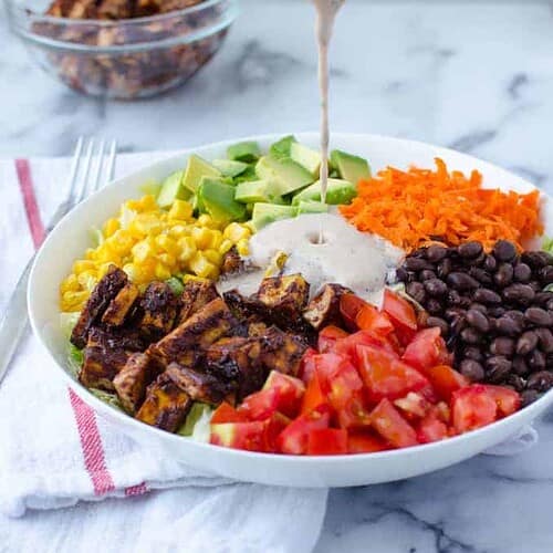 Copycat CPK: Chopped BBQ Tofu Salad 6 Cpk Vegan Copycat! Chopped Bbq Tofu Salad With Homemade Bbq-Ranch Dressing! Taste Just Like The Cpk Version Only Much Healthier!
