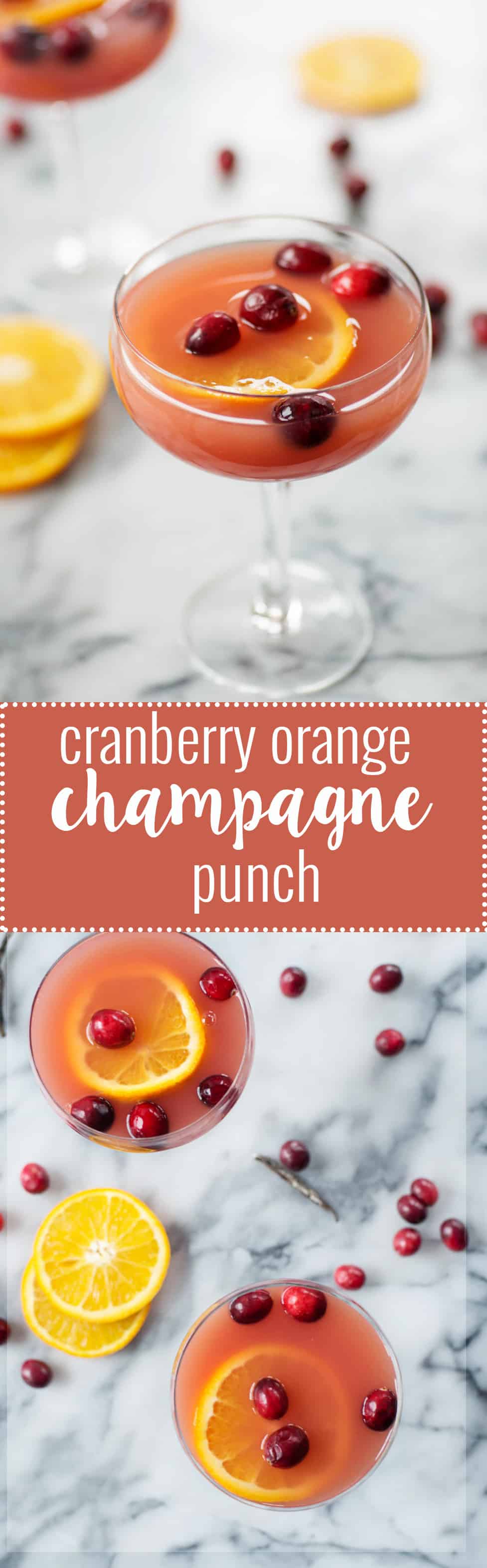 Cranberry Orange Champagne Punch! The gorgeous punch is a must for your holiday table. Refreshing, sparkling and festive! | www.delishknowledge.com