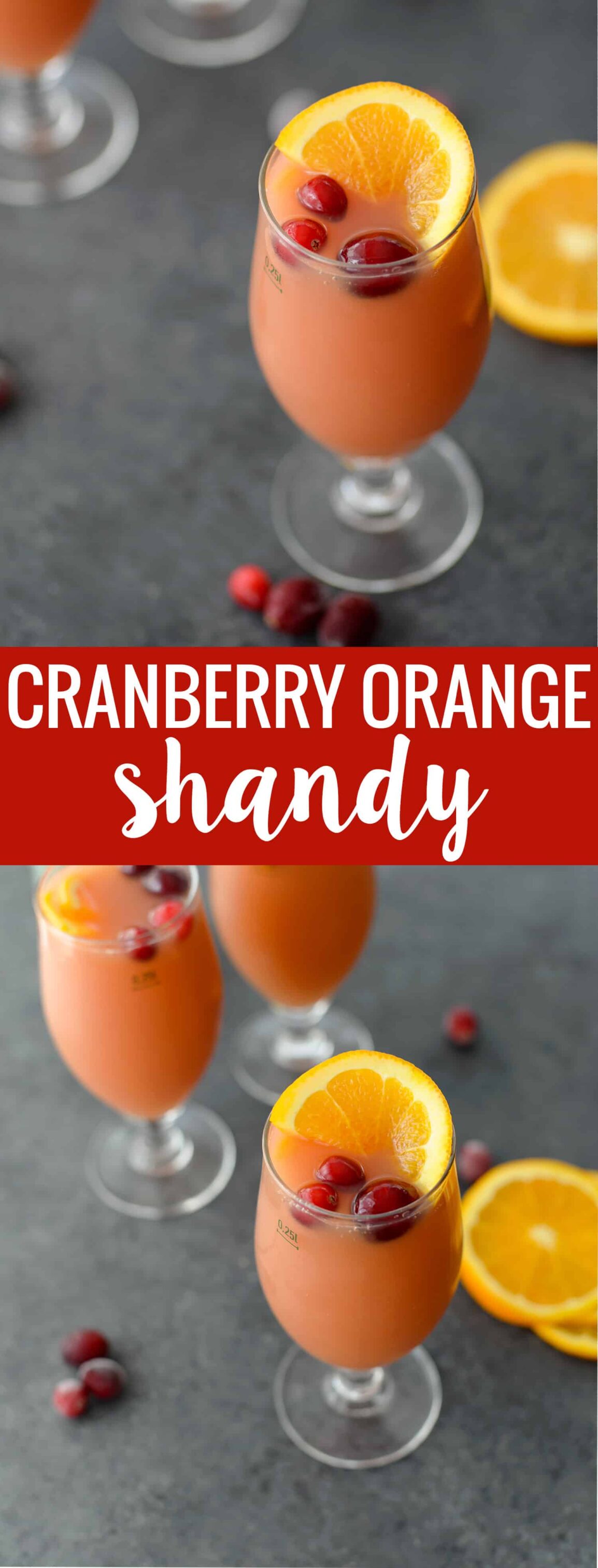 Cranberry Orange Beer Shandy! You've gotta try this three ingredient cocktail, perfect for holiday and christmas entertaining. Refreshing, delicious and can easily be made into pitchers for parties. | www.delishknowledge.com