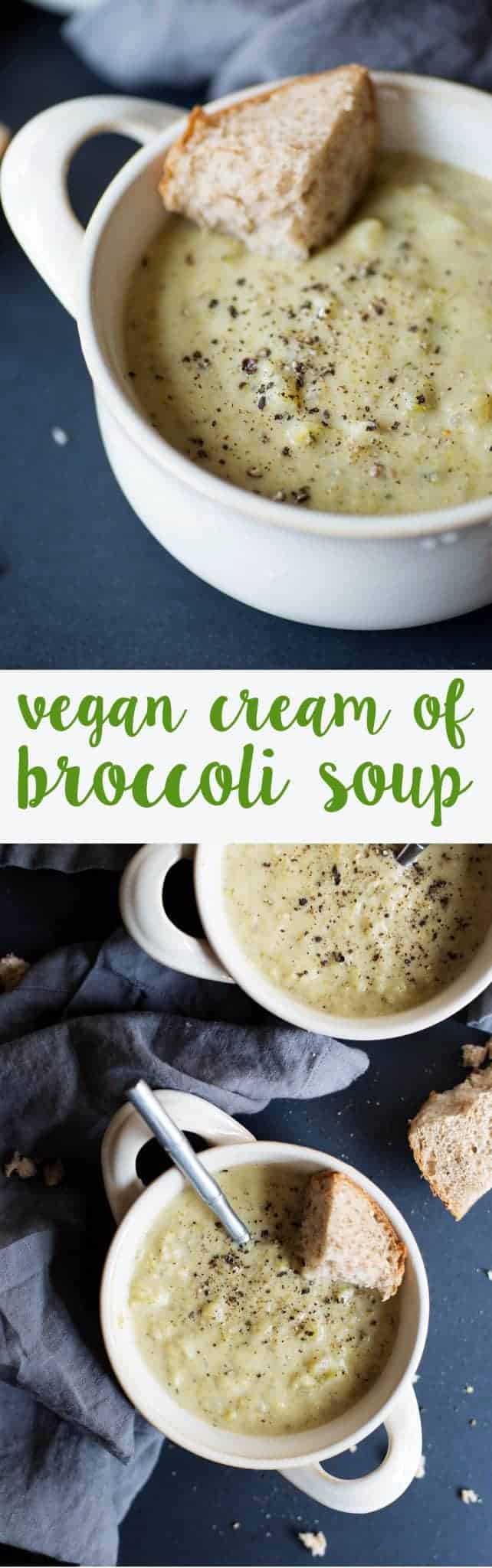 Cream of Broccoli Soup! This vegan broccoli soup tastes so much better than any canned variety! Delicious! | www.delishknowledge.com