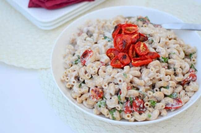 Garnish your pasta with fresh herbs and some roasted cherry tomatoes