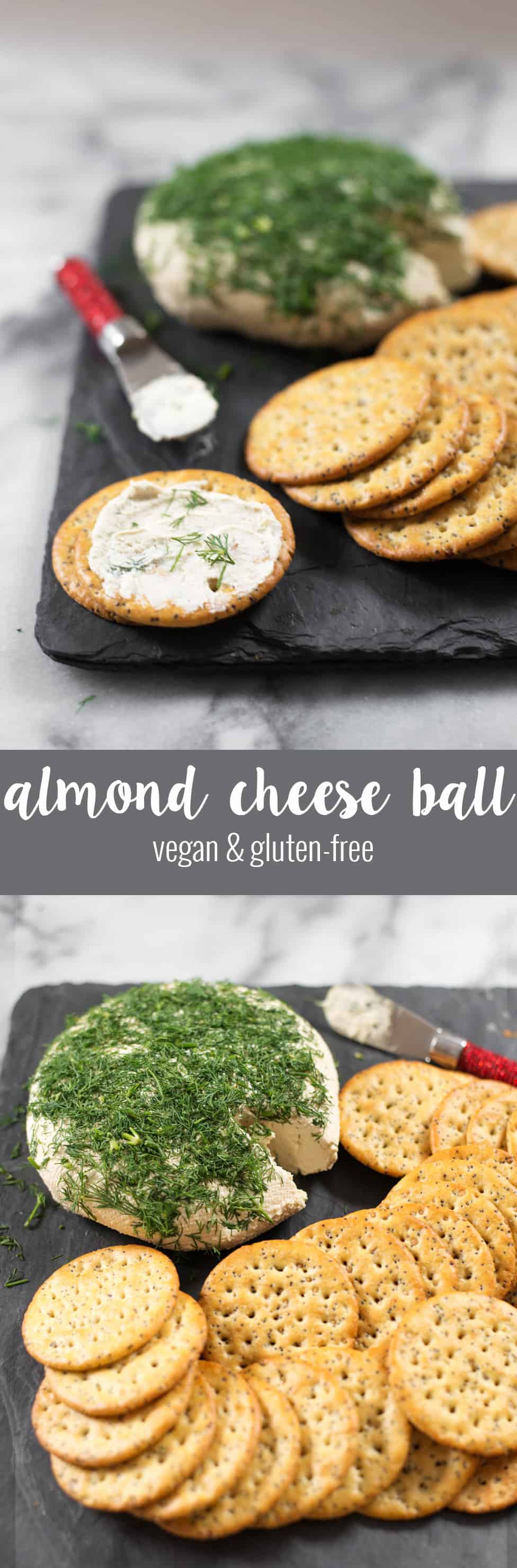 Dilled Vegan Almond Cheeseball! The perfect appetizer for your next party. If you haven't had nut cheeses before, you've gotta try this. Super creamy, no one will know it's dairy-free. | www.delishknowledge.com