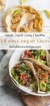 Pinterest graphic for vegan taco recipes