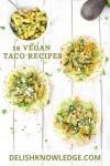 vegan taco recipes Pinterest graphic