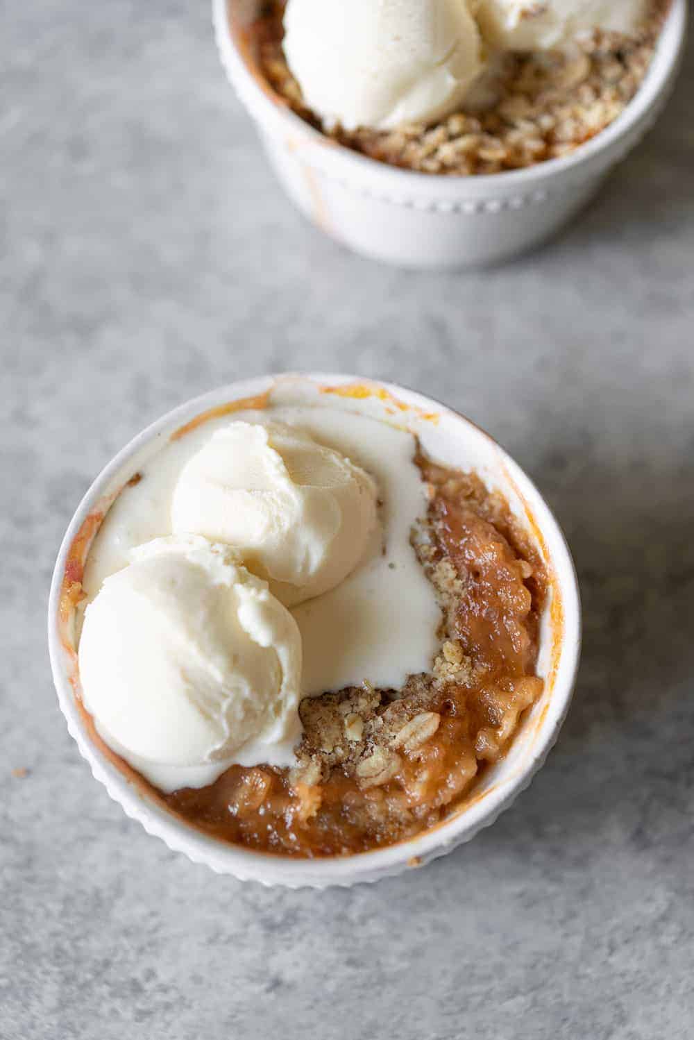 Easy Peach Crisp For Two