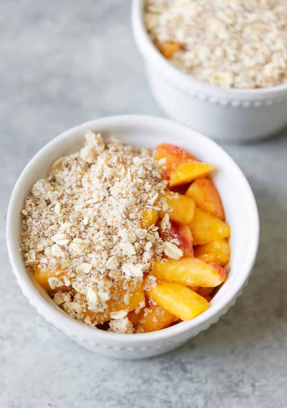 Easy Peach Crisp For Two