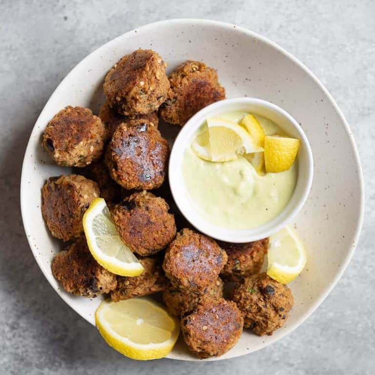Vegan Eggplant Meatballs with Creamy Lemon Sauce Delish Knowledge