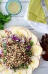 Winter Slaw! So, so good! Cabbage, Endive, Apples, Parsley, Walnut and Quinoa is a lemony-tahini sauce. Such a healthy side dish or main | www.delishknowledge.com