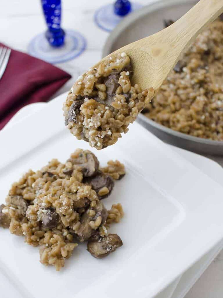 Farro Risotto with Mushrooms Delish Knowledge