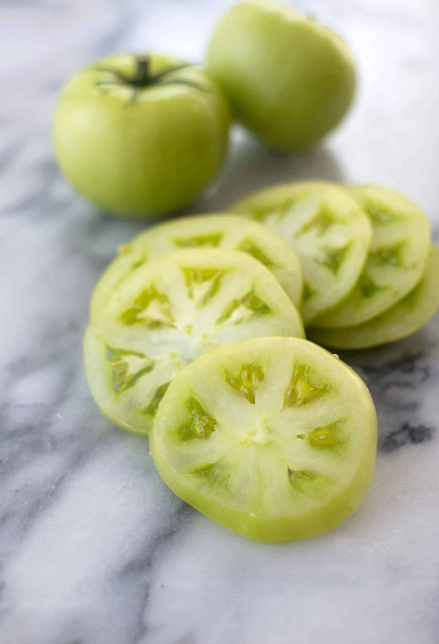 Fried Green Tomato Vegan Blts! Crispy, Faux-Fried Green Tomatoes With Vegan Bacon And Jalapeno-Lime Spread. | Www.delishknowledge.com