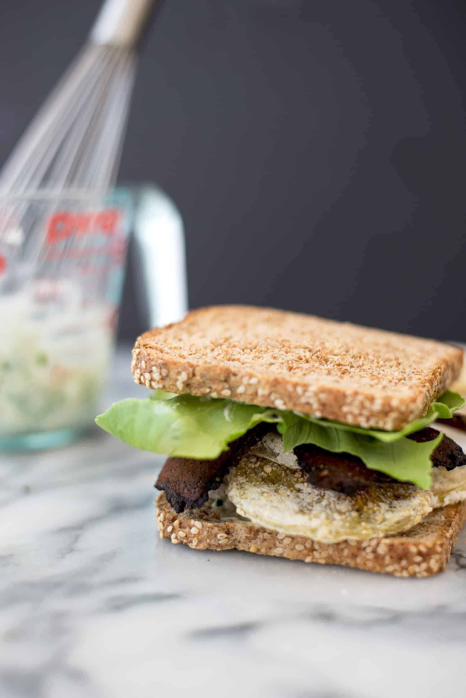 Fried Green Tomato Vegan Blts! Crispy, Faux-Fried Green Tomatoes With Vegan Bacon And Jalapeno-Lime Spread. | Www.delishknowledge.com