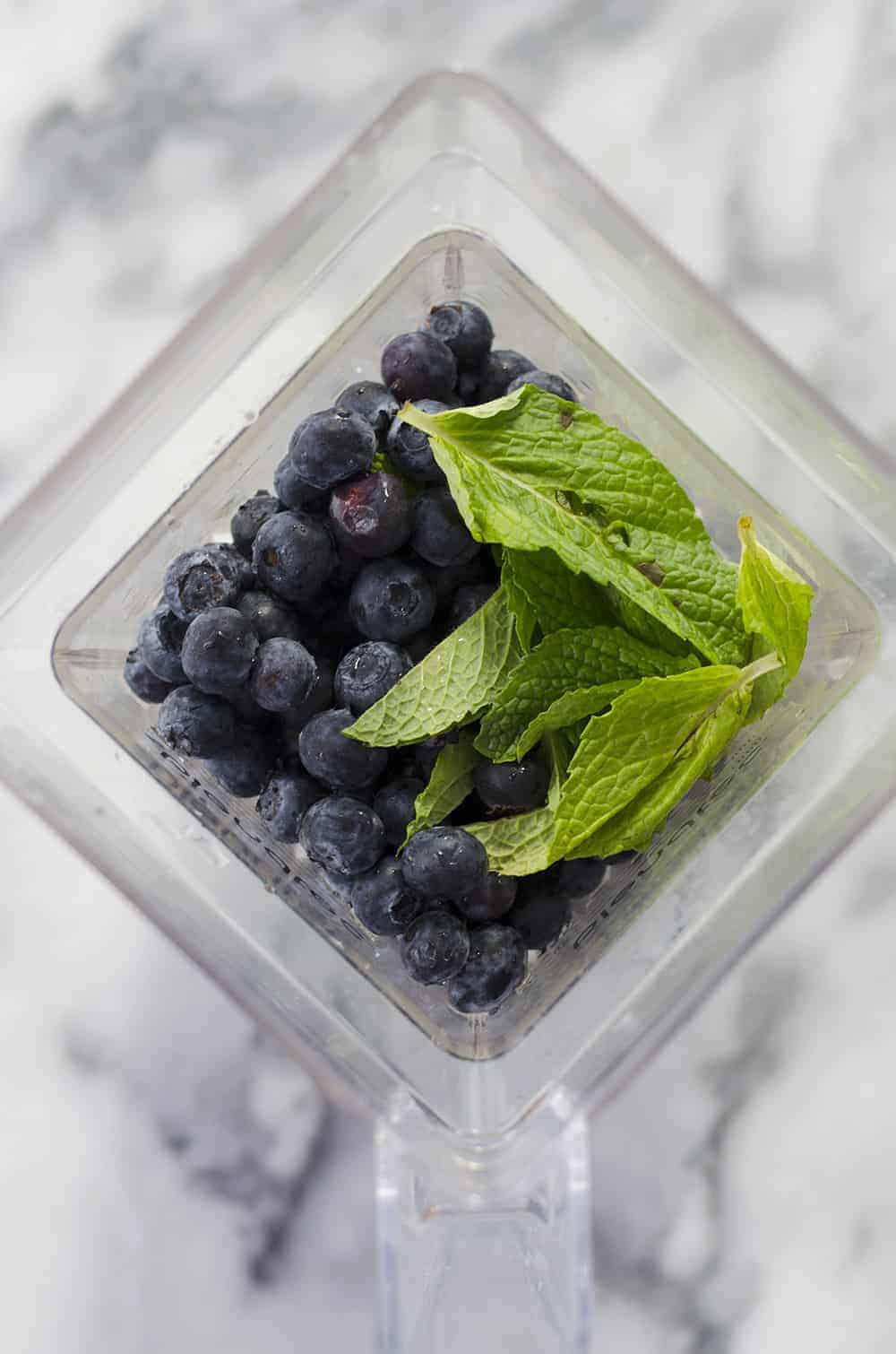 Unblended Ingredients For The Mojito In A Blender