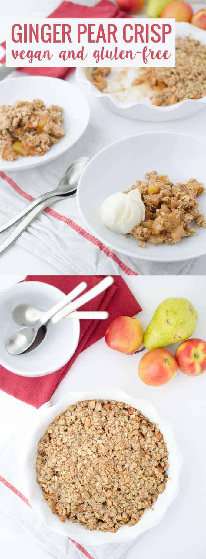 Ginger Apple Pear Crisp! You'Ve Gotta Try This Vegan And Gluten-Free Dessert, Perfect For Fall. | Www.delishknowledge.com